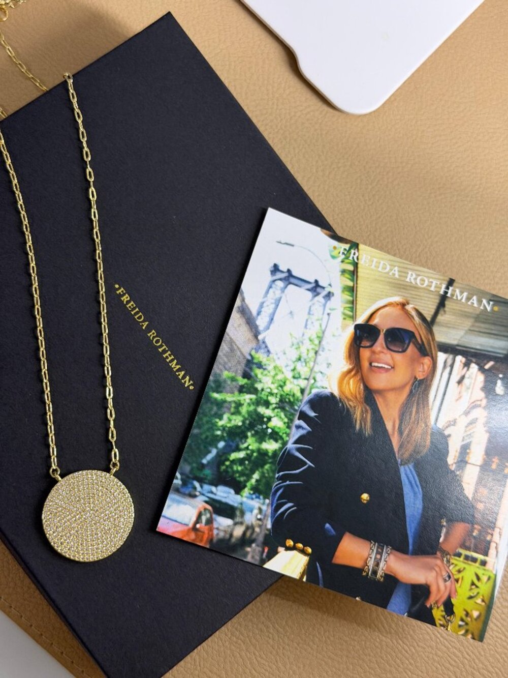 FREIDA ROTHMAN Vault - Large CZs Circle Gold Necklace